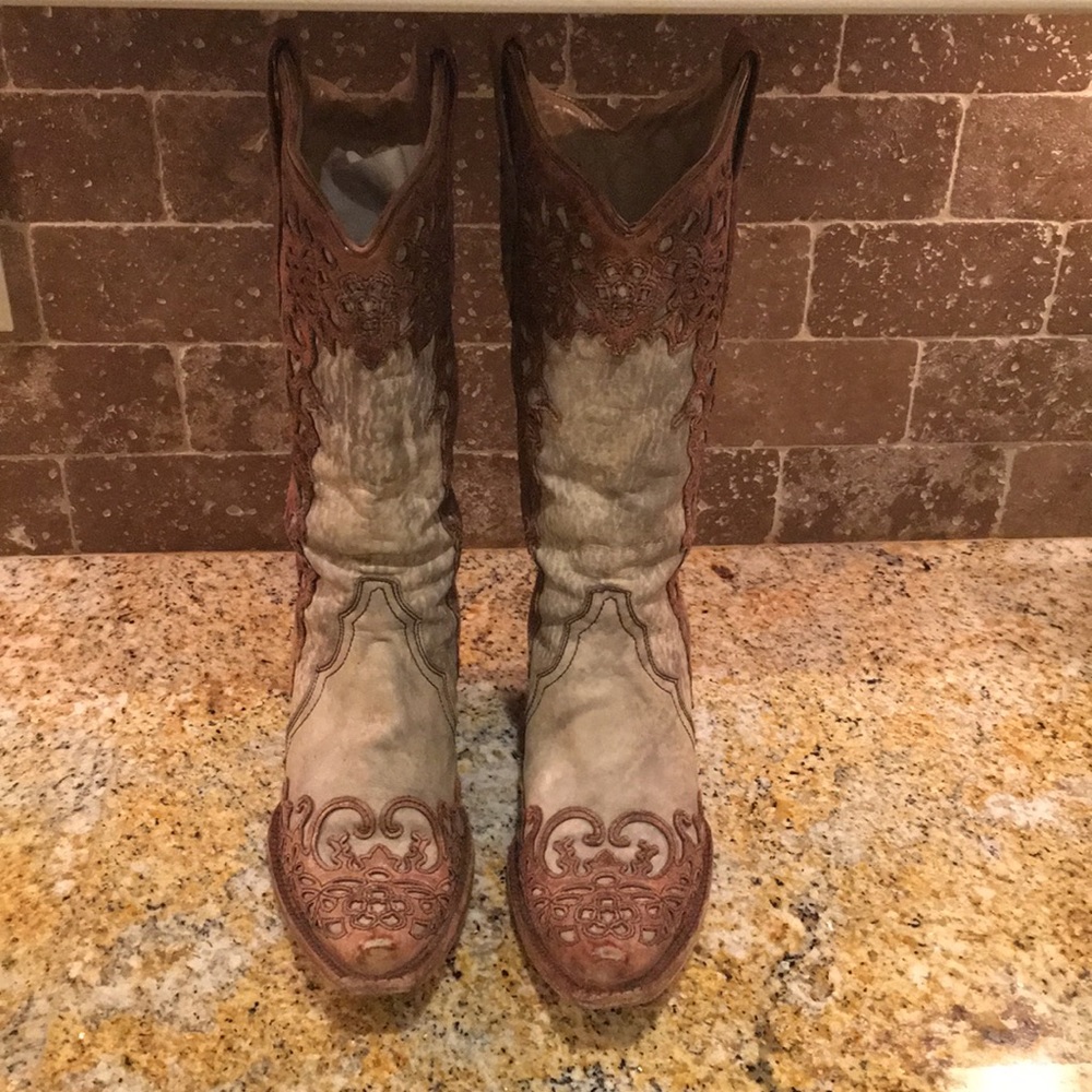 Corral Brown & Creme Cowboy Boots